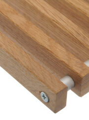 Trench Heating Roll Up Grille in Varnished Oak Detail