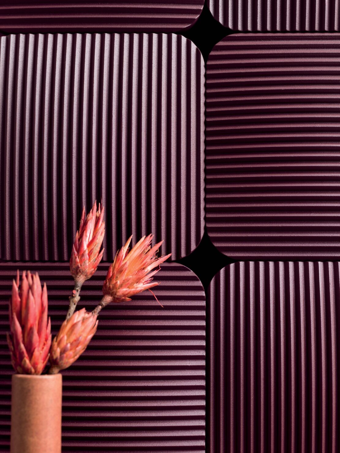 Close Up of Antrax Lana Electric Radiator panels in Powder Pink Colour