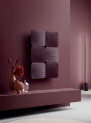 Lana Aluminum Radiator in Powder Pink Textured Square panels Antrax radiatori