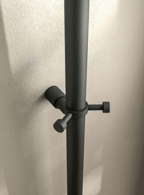 616X Stick Bar Towel Rail Matt Black Finish Detail