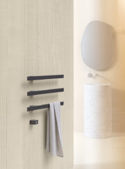 I-CHING_TUBES_Grey Metallic Heated Towel Bars in Cream Bathroom